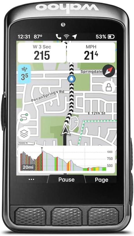 Wahoo Fitness ELEMNT ACE Cycling Computer, 3.8, Black Fahrradcomputer